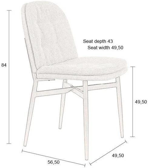 Dutchbone Jade Eetkamerstoelen Blauw Set van 2 - Foto 4