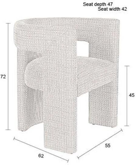 Dutchbone Eetkamerstoel Medina Geweven stof Beige - Foto 2