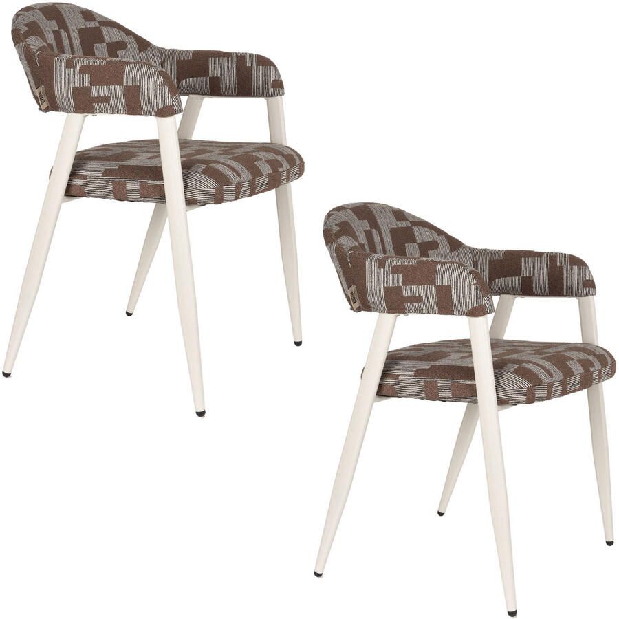 Dutchbone eetkamerstoel Miyo met armleuningen beige