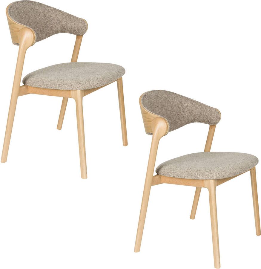 Dutchbone Babington Eetkamerstoelen Naturel Set van 2