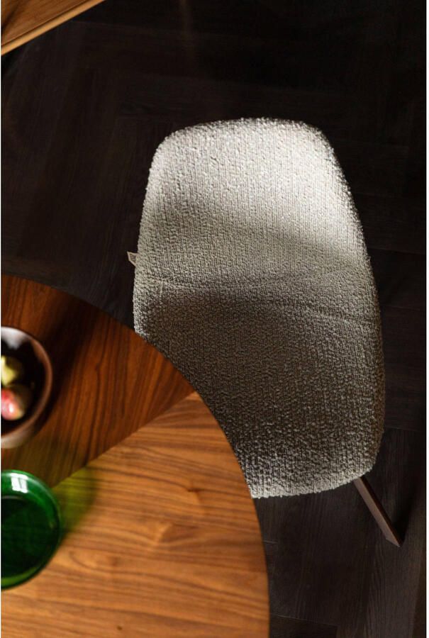 Dutchbone Franky Eetkamerstoelen Bouclé Beige Set van 2 - Foto 4