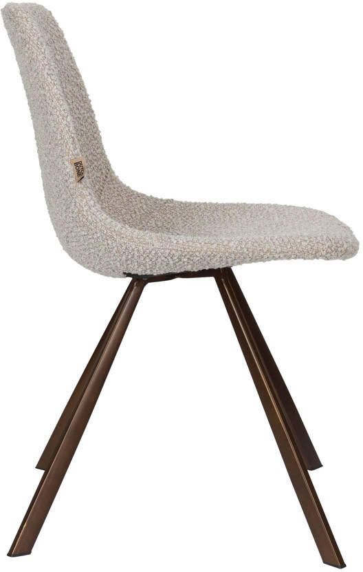 Dutchbone Franky Eetkamerstoelen Bouclé Beige Set van 2 - Foto 3