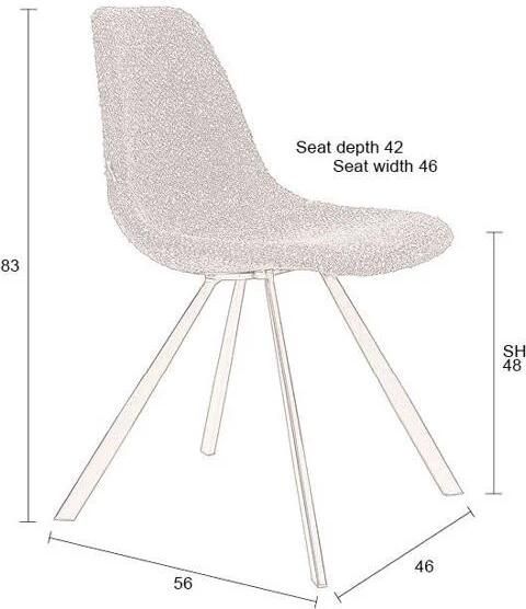 Dutchbone Franky Eetkamerstoelen Bouclé Terra Set van 2 Zwart - Foto 5