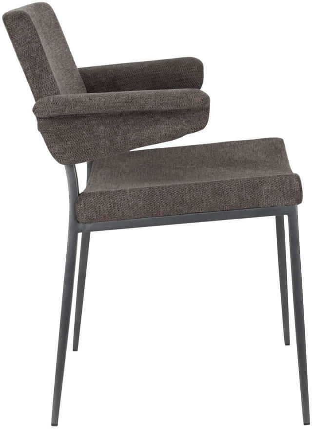 Dutchbone Portland Eetkamerstoel met leuning Grijs Set van 2 - Foto 2