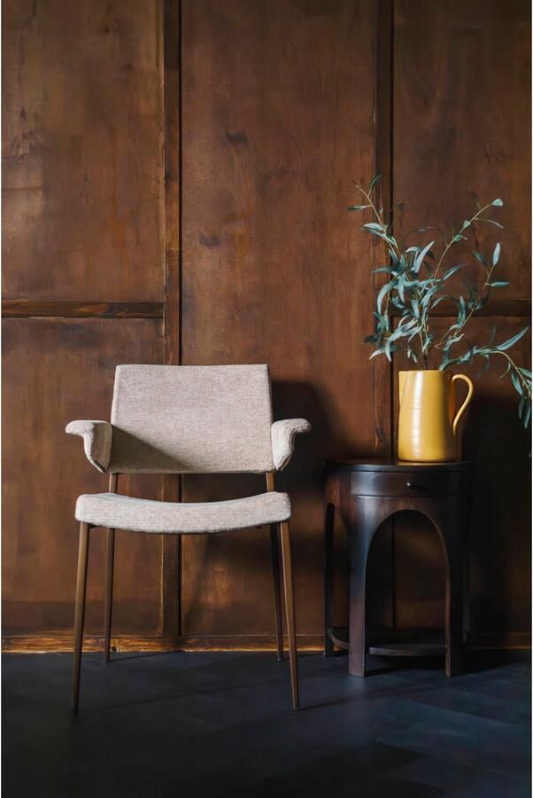 Dutchbone Portland Eetkamerstoelen met leuning Beige Set van 2 - Foto 3