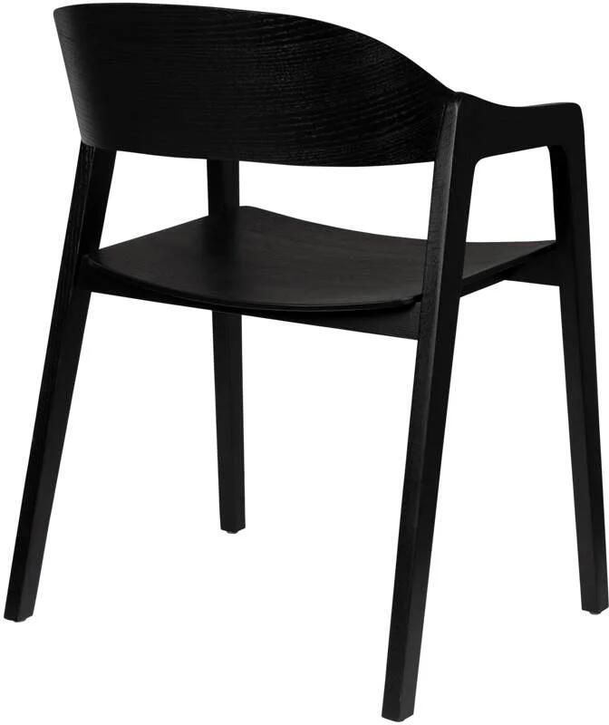 Dutchbone Westlake Eetkamerstoelen met armleuning Hout Zwart Set van 2 - Foto 3