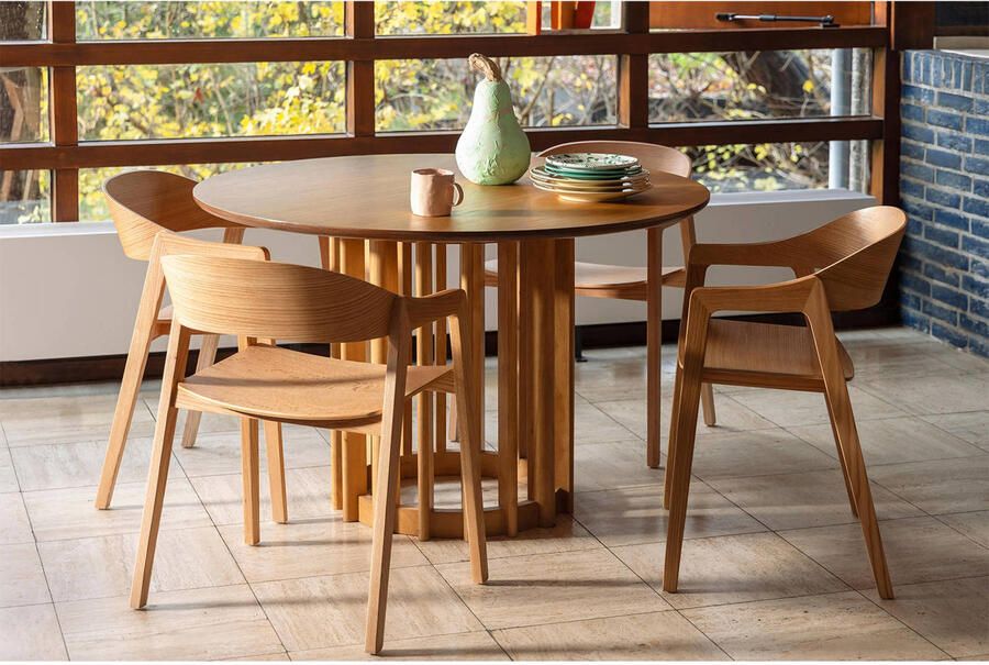 Dutchbone Westlake Eetkamerstoelen met armleuning Hout Naturel Set van 2 - Foto 4