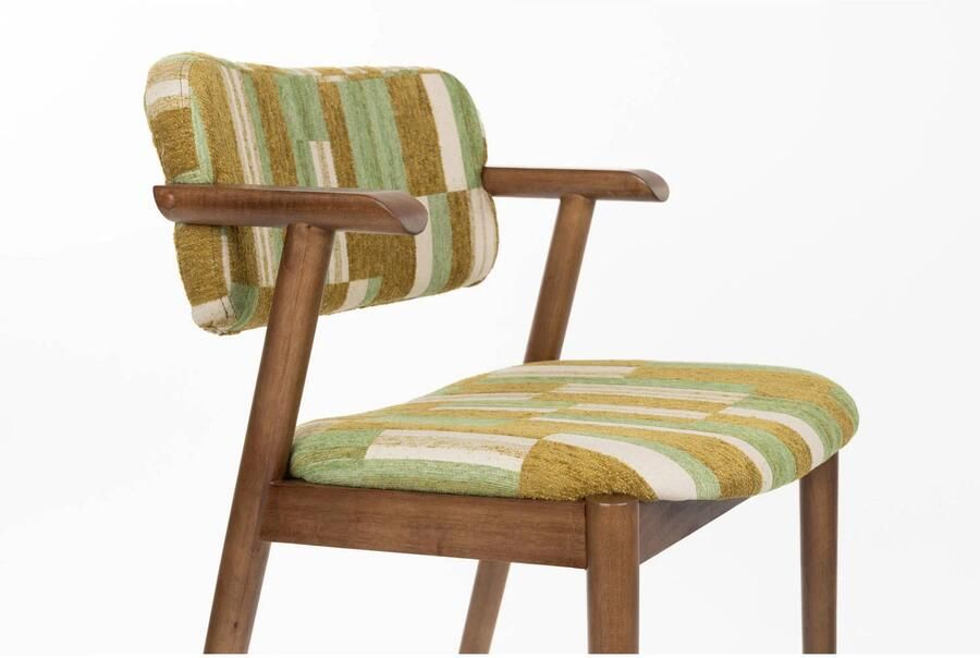Dutchbone eetkamerstoelen Sara met armleuningen groen (set van 2) - Foto 3