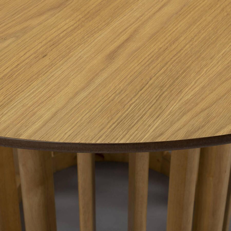 Dutchbone Barlet Eettafel Rond 120 cm Hout Eiken Bruin}