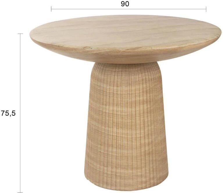 Dutchbone eetkamertafel Brison Eettafel Natuursteen look (90x90 cm) Grijs - Foto 3