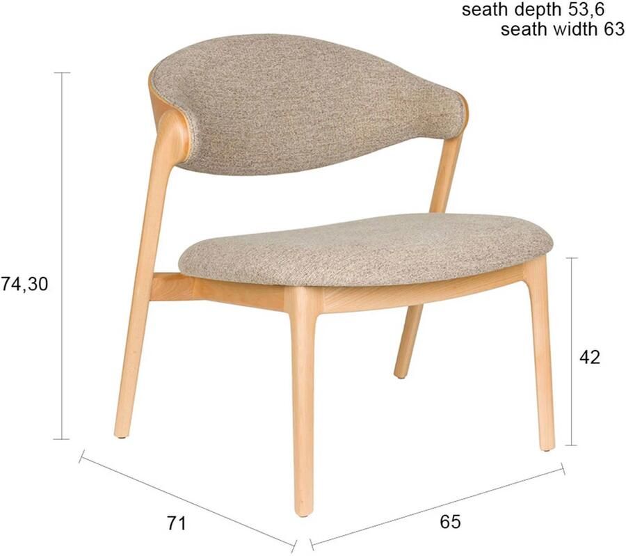 Dutchbone Babington Fauteuil Naturel - Foto 3