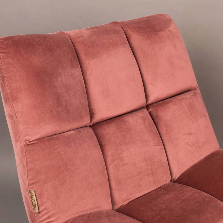 Dutchbone lounge chair bar velvet old pink