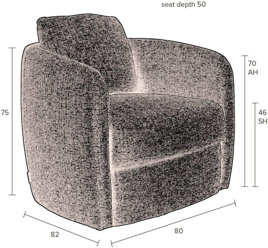 Dutchbone Boho Fauteuil Stone Grijs} - Foto 2