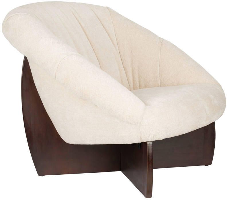 Dutchbone Fauteuil Emilius Bouclé en rubberhout Beige - Foto 4