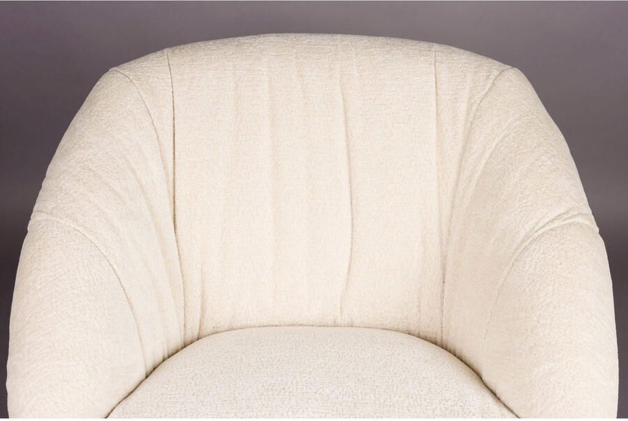 Dutchbone Fauteuil Emilius Bouclé en rubberhout Beige - Foto 2