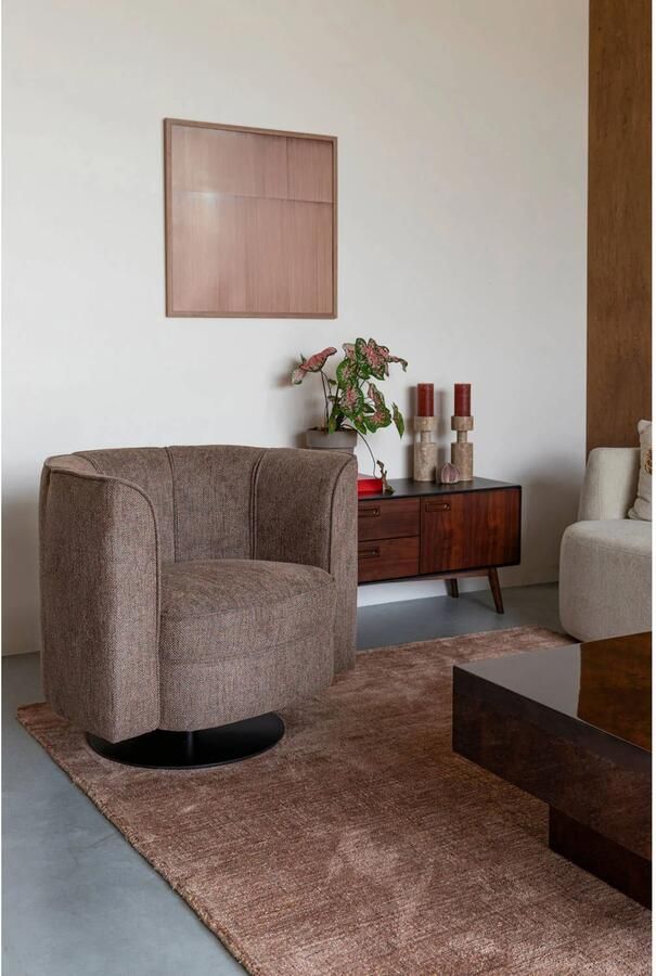 Dutchbone Flower Fauteuil Draaistoel Bruin - Foto 2