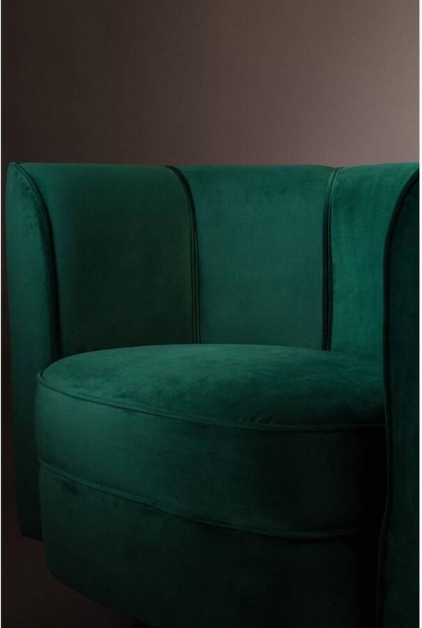 Dutchbone Draaibare Fauteuil Flower Groen Velvet - Foto 4