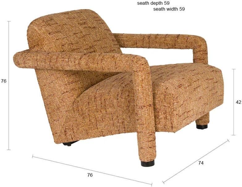 Dutchbone Kent Fauteuil Oker geel - Foto 3