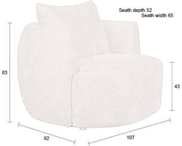 Dutchbone Fauteuil Rocca Geweven stof Latte - Foto 2