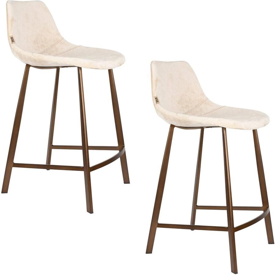 Dutchbone Franky Barkrukken 65 cm Beige Set van 2