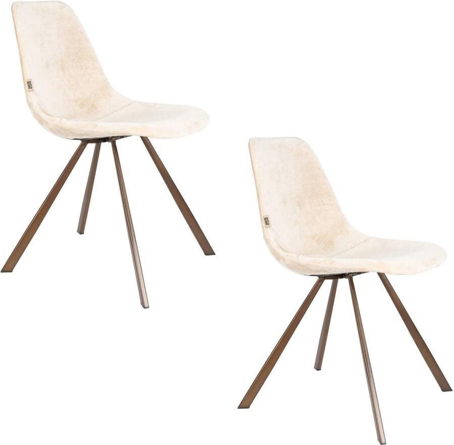 Dutchbone Franky Eetkamerstoelen Beige Set van 2