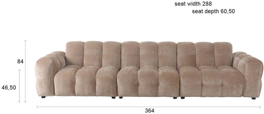 Dutchbone Hackman 4 5-zitsbank Velours Beige - Foto 2