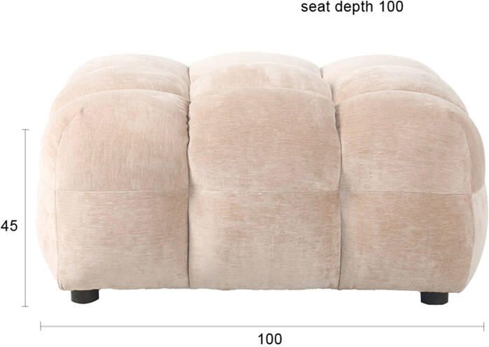 Dutchbone Hackman Hocker Velours Beige - Foto 2