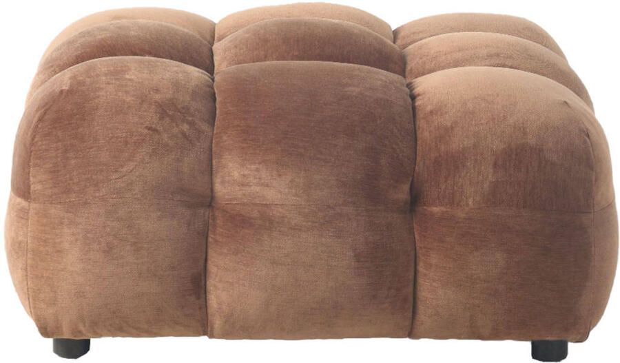 Dutchbone Hackman Hocker Velours Cognac Bruin - Foto 2