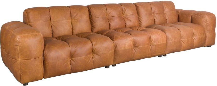 Dutchbone Hackman 4 5-zitsbank Leer Cognac Bruin - Foto 2