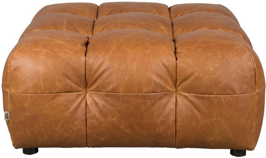 Dutchbone Hackman Hocker Leer Cognac Bruin - Foto 2