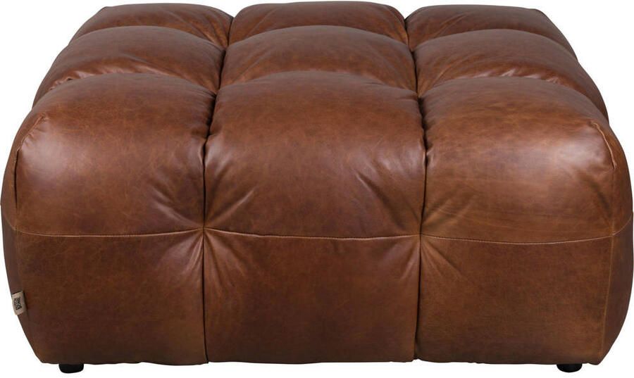 Dutchbone Hackman Hocker Leer Chocolade Bruin - Foto 2