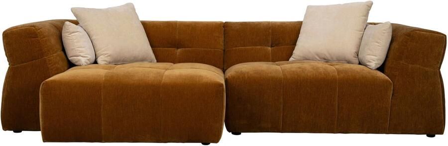 Dutchbone Hodge Bank met Chaise Longue Links Okergeel Bruin - Foto 2