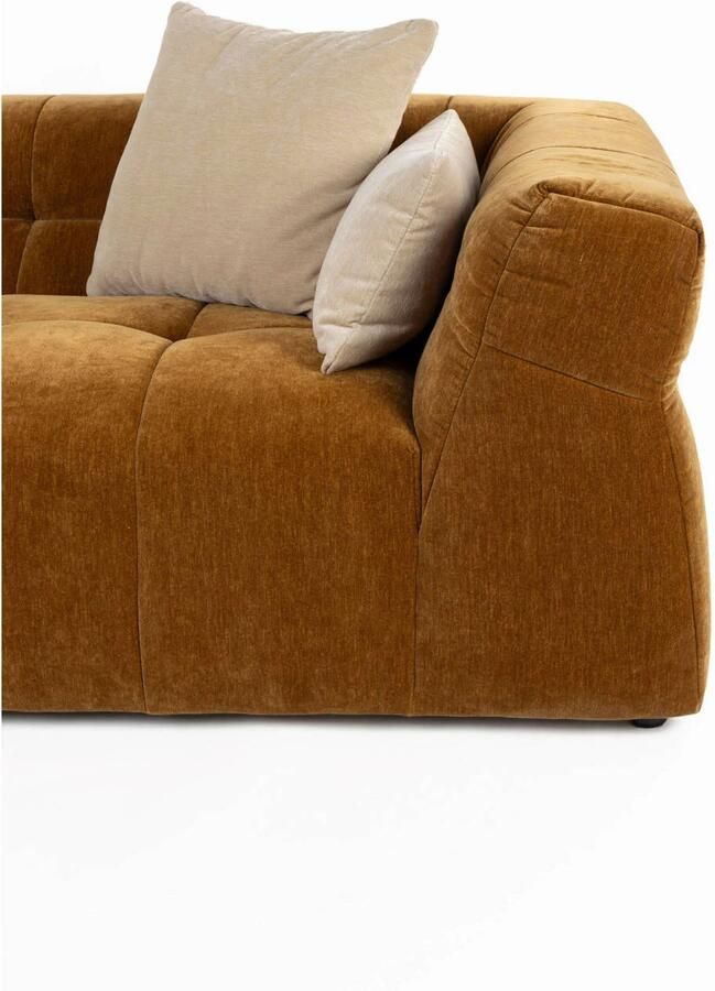 Dutchbone Hodge Bank met Chaise Longue Links Okergeel Bruin - Foto 3