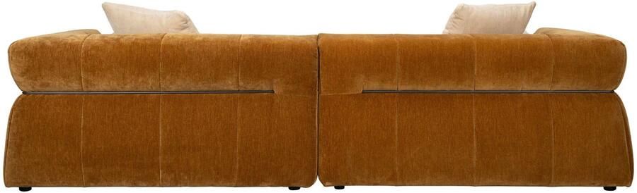 Dutchbone Hodge Bank met Chaise Longue Rechts Okergeel Bruin - Foto 4