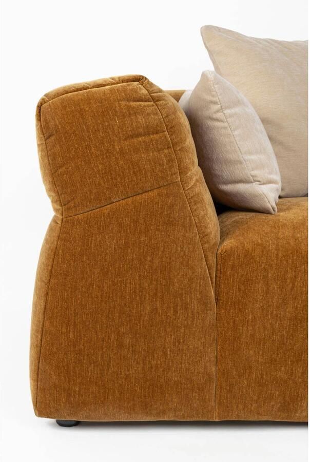 Dutchbone Hodge Bank met Chaise Longue Rechts Okergeel Bruin - Foto 3
