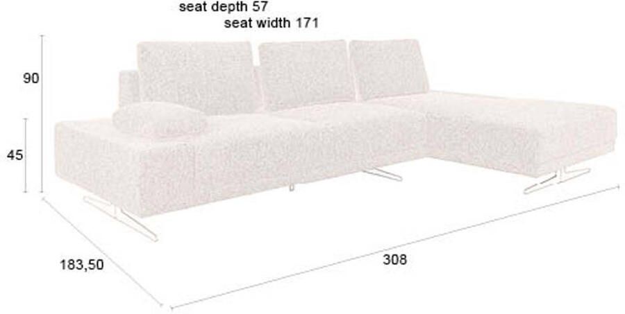 Dutchbone Shelly Bank Cinnamon Rechts Chaise Longuen Bruin - Foto 2