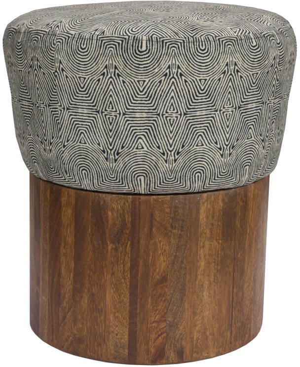 Dutchbone Kruk Fragment Mangohout en stof Bruin - Foto 4