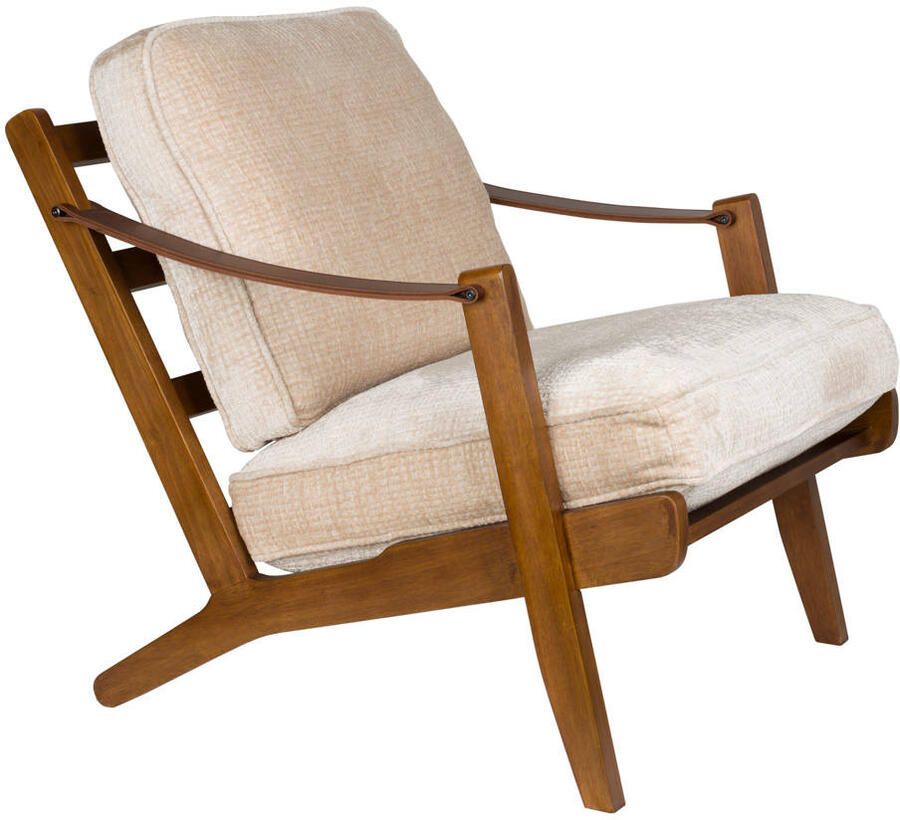 Dutchbone Fauteuil Washington Mangohout en geweven stof Beige - Foto 3
