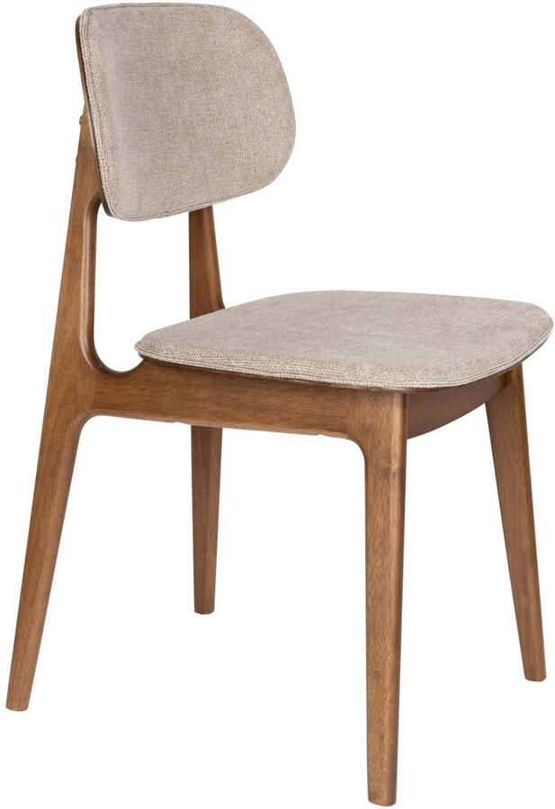 Dutchbone Marais Eetkamerstoelen Walnoot kleur Beige Set van 2 - Foto 3