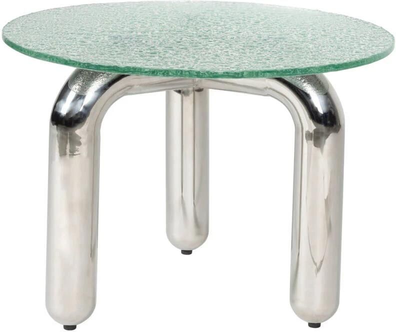Dutchbone Marly Bijzettafel Rond 60 cm Glas Chroom Zilver - Foto 2