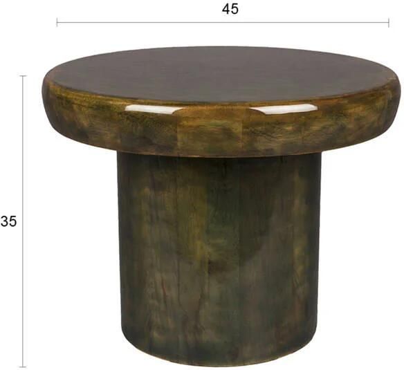 Dutchbone Mush Bijzettafel Rond 45 cm Groen - Foto 2