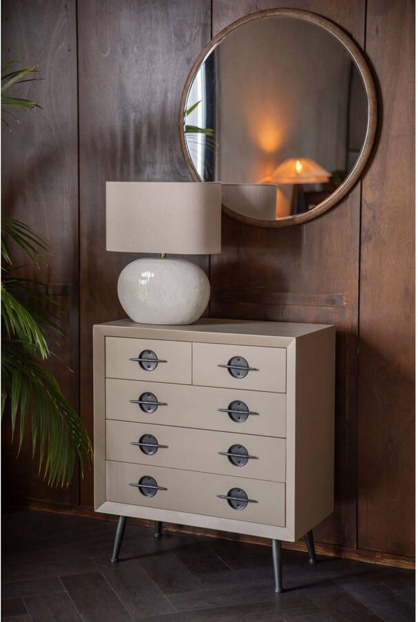 Dutchbone Ladekast Edson Rubberhout Met 5 laden Beige - Foto 2