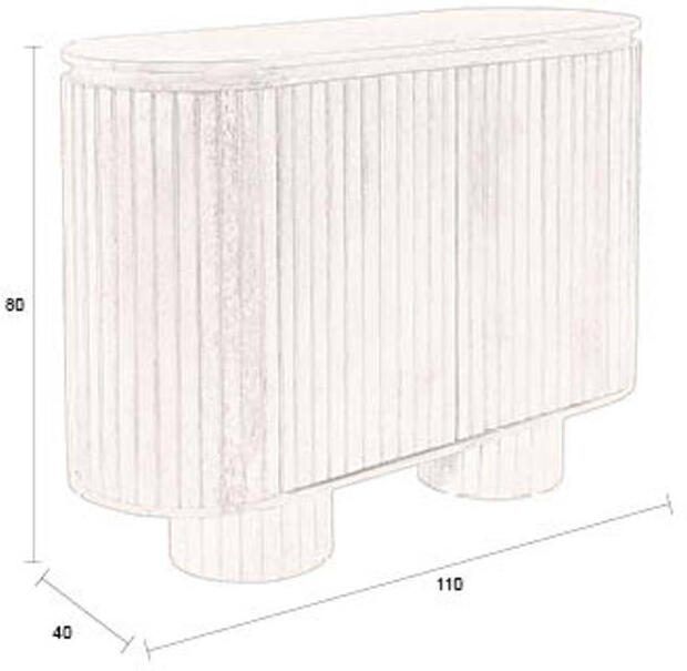 Dutchbone Dressoir Kenji Mangohout 110cm Bruin - Foto 4