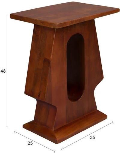 Dutchbone Pilaster Bijzettafel Rechthoek Mangohout Bruin - Foto 4