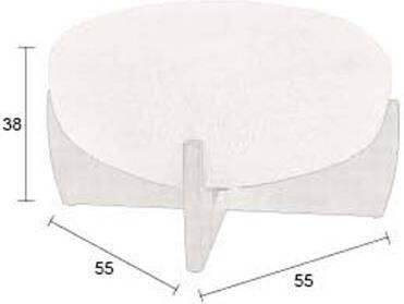 Dutchbone Hocker Emilius Bouclé en rubberhout Wit - Foto 3