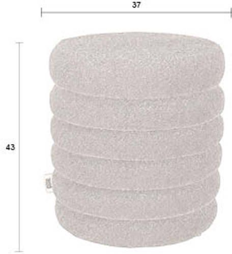 Dutchbone Poef Fern Bouclé Zwart - Foto 3