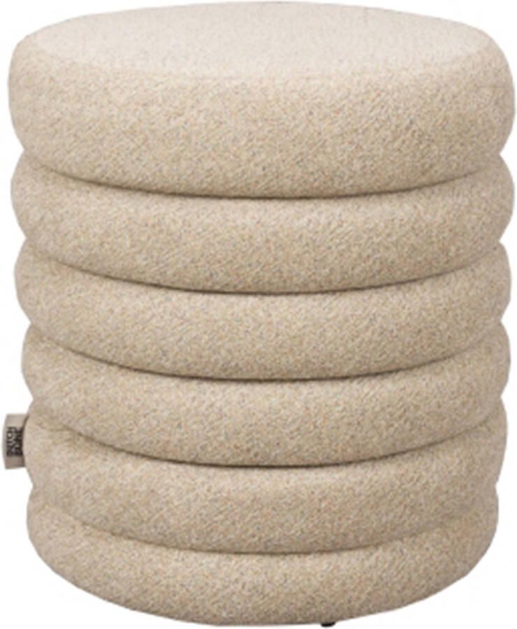 Dutchbone Poef Fern Bouclé Beige - Foto 3