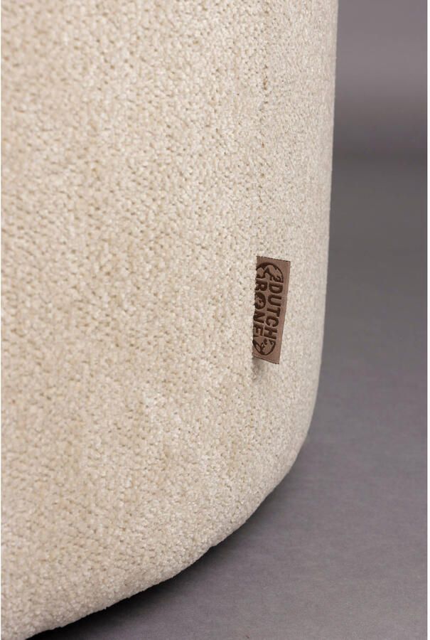 Dutchbone Poef Rocca Geweven stof Latte - Foto 3