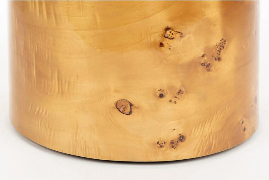 Dutchbone rechthoekige houten poef Burlin beige - Foto 3