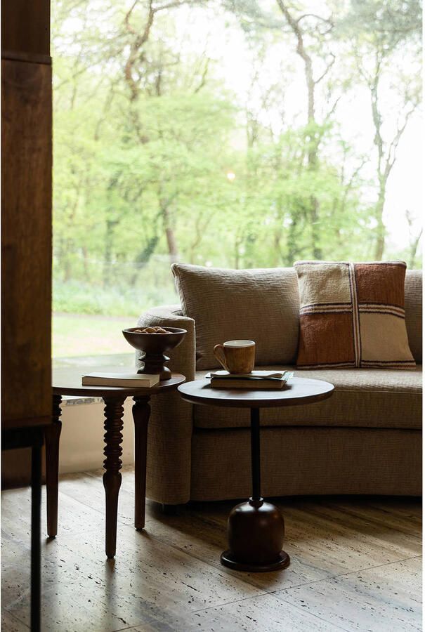 Dutchbone Cove Bijzettafel Rond 50 cm Mangohout Bruin - Foto 2